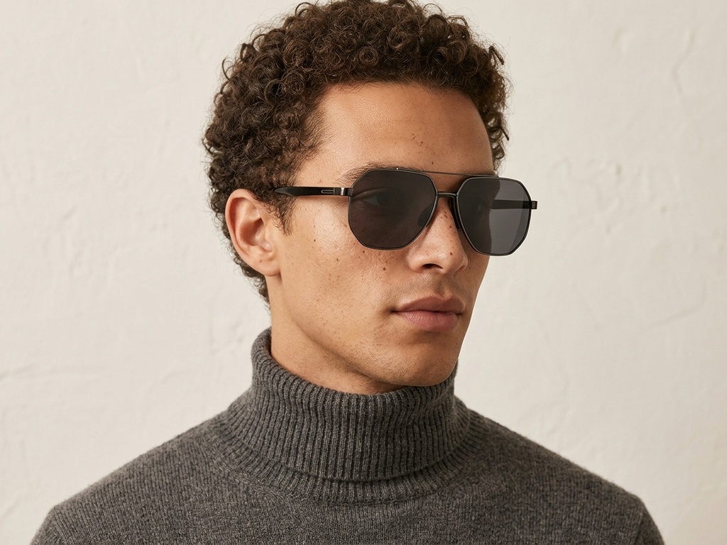 BS0824-0287_Grey_Aviator_Metal_sunglasses-tryon_male