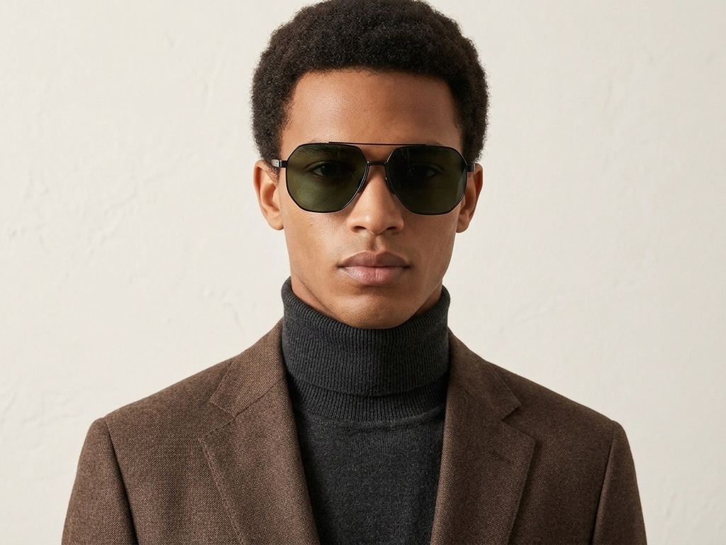 BS0824-0289_Black_Aviator_Metal_sunglasses-tryon_male