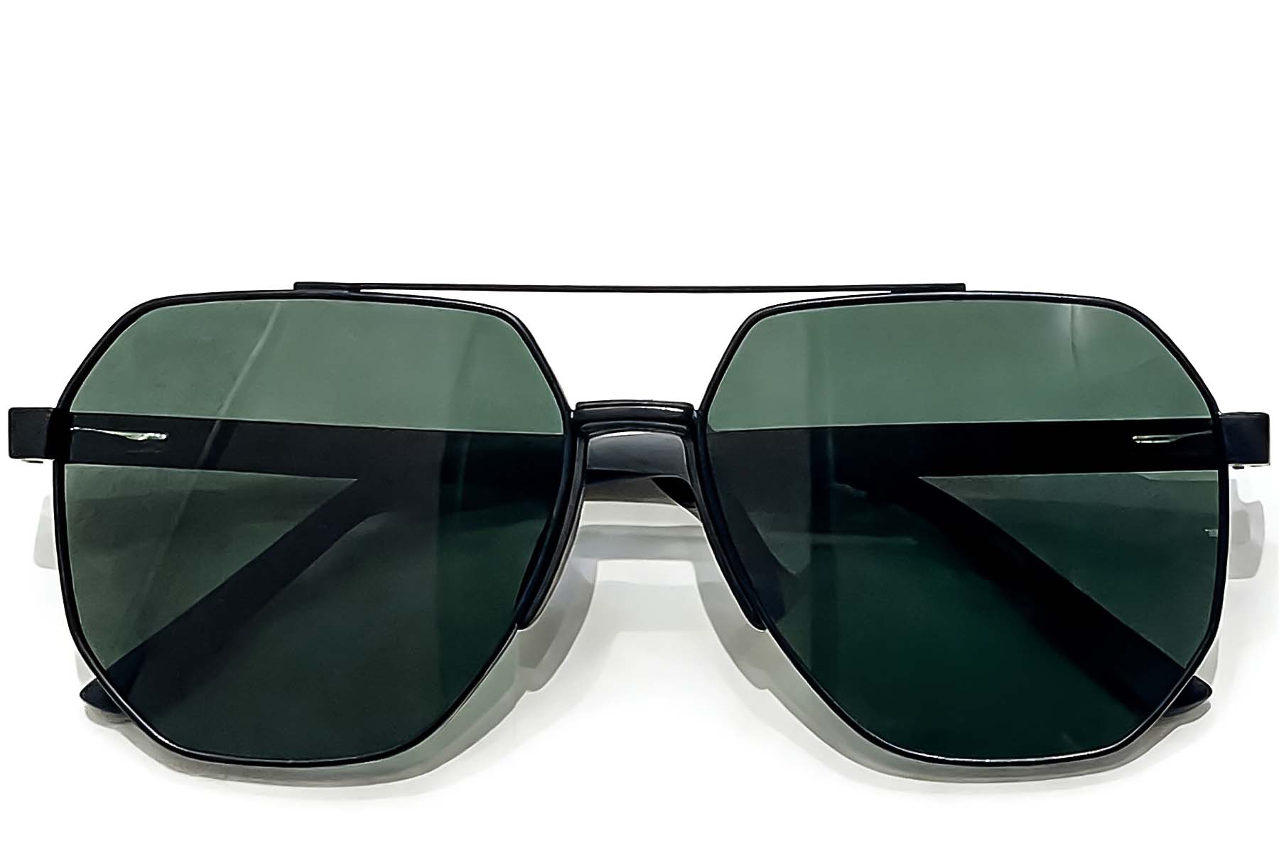 BS0824-0289_Black_Aviator_Metal_sunglasses_front