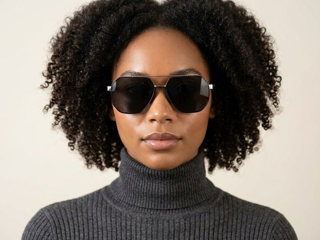 BS0824-0290_Black_Aviator_Metal_sunglasses-tryon_female