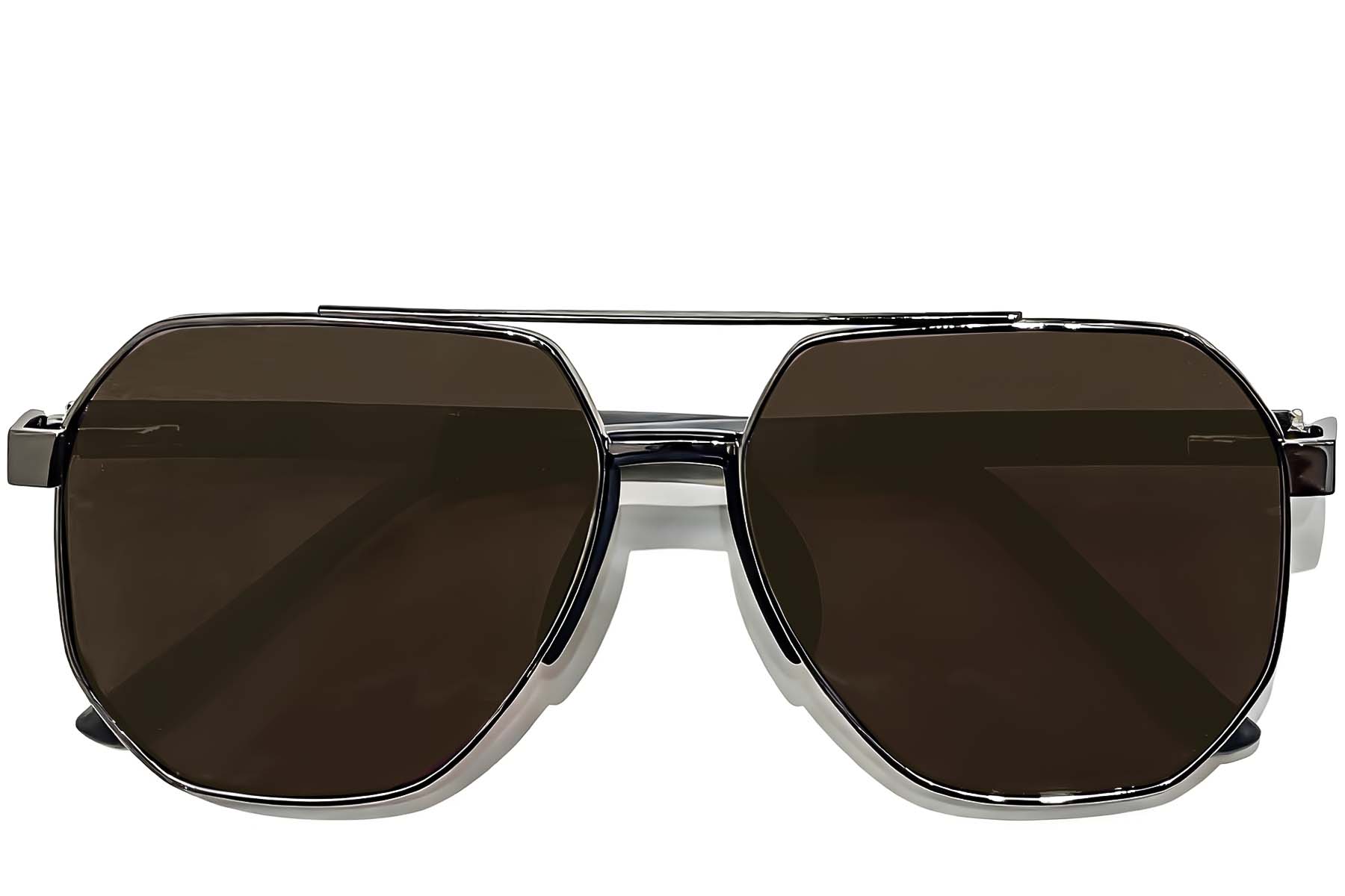 BS0824-0291_Grey_Aviator_Metal_sunglasses_front