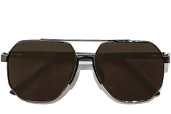 BS0824-0291_Grey_Aviator_Metal_sunglasses_front