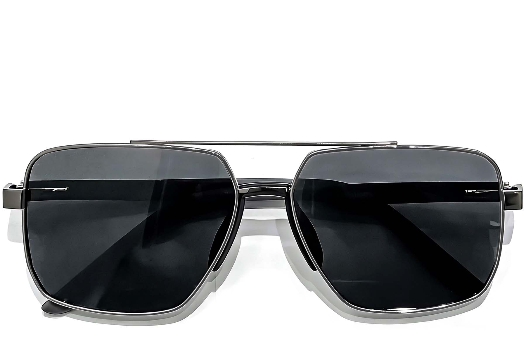 BS0824-0292_Grey_Aviator_Metal_sunglasses_front