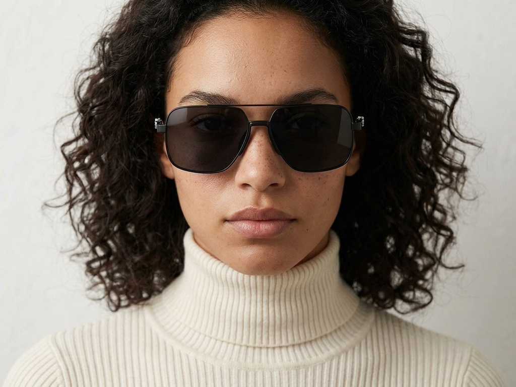 BS0824-0293_Black_Aviator_Metal_sunglasses-tryon_female