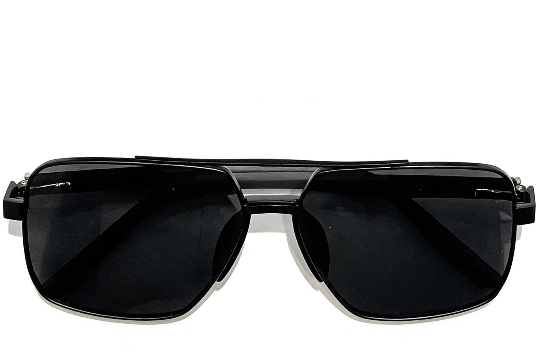 BS0824-0293_Black_Aviator_Metal_sunglasses_front