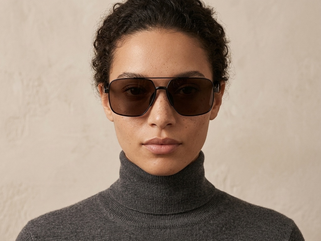 BS0824-0294_Black_Aviator_Metal_sunglasses-tryon_female