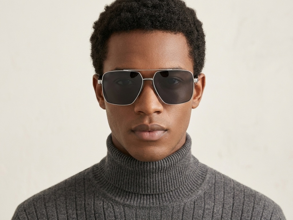 BS0824-0295_Black_Aviator_Metal_sunglasses-tryon_male