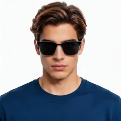 BS0824-0297_Grey_Semi-rimless_Metal_sunglasses_model