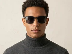 BS0824-0299_Golden_Semi-rimless_Metal_sunglasses-tryon_male
