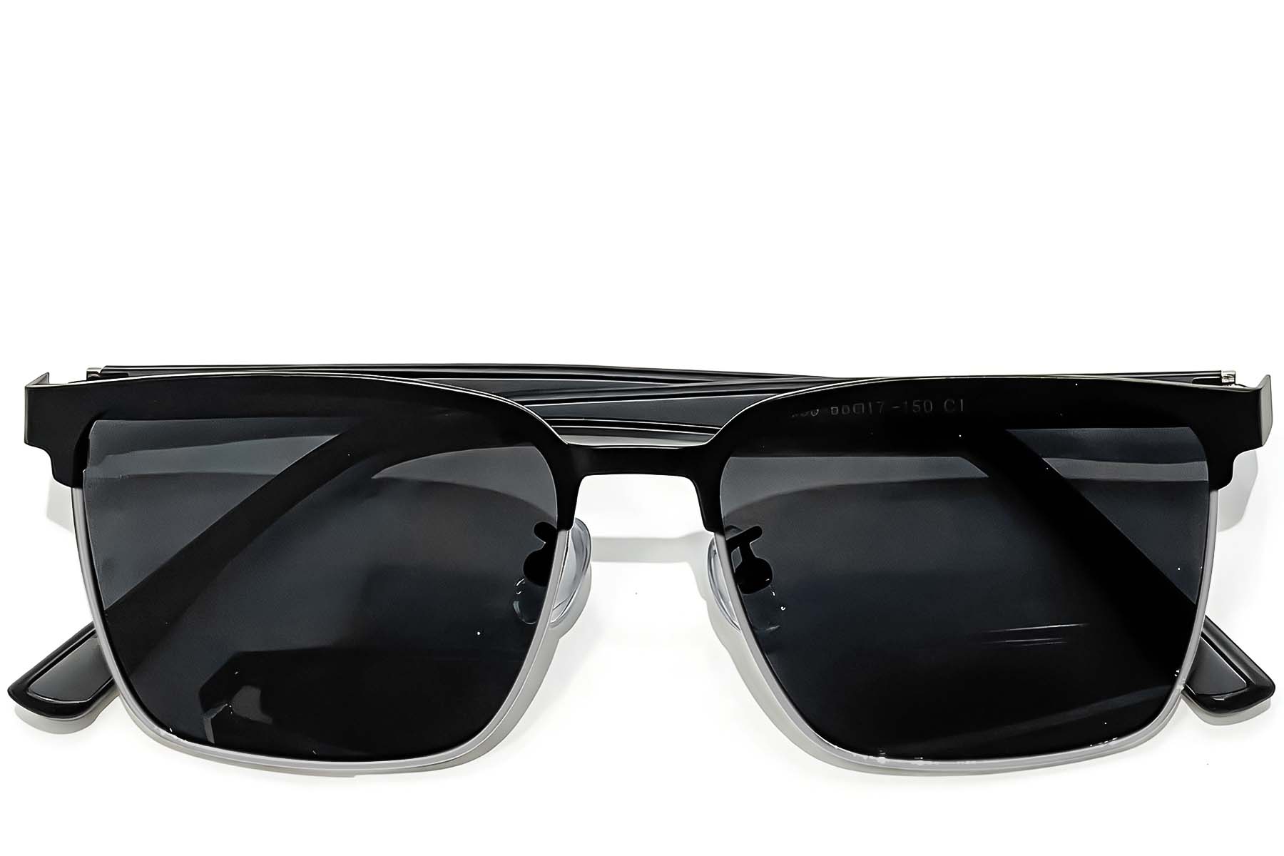 BS0824-0300_Silver_Semi-rimless_Metal_sunglasses_front