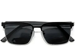 BS0824-0300_Silver_Semi-rimless_Metal_sunglasses_front