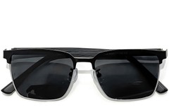 BS0824-0300_Silver_Semi-rimless_Metal_sunglasses_front