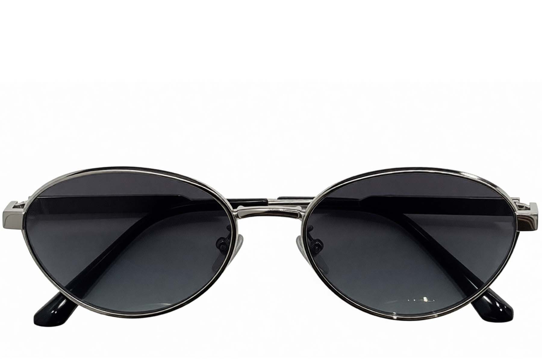 BS0824-0310_Silver_Oval_Metal_sunglasses_front
