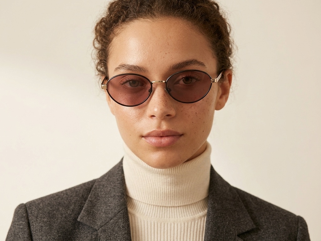 BS0824-0311_Black_Oval_Metal_sunglasses-tryon_female