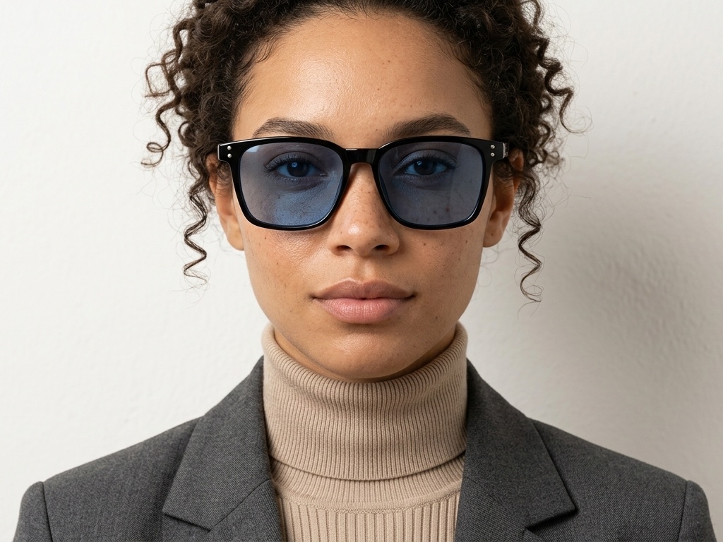 BS0824-0320_Black_Rectangular_TR90_sunglasses-tryon_female