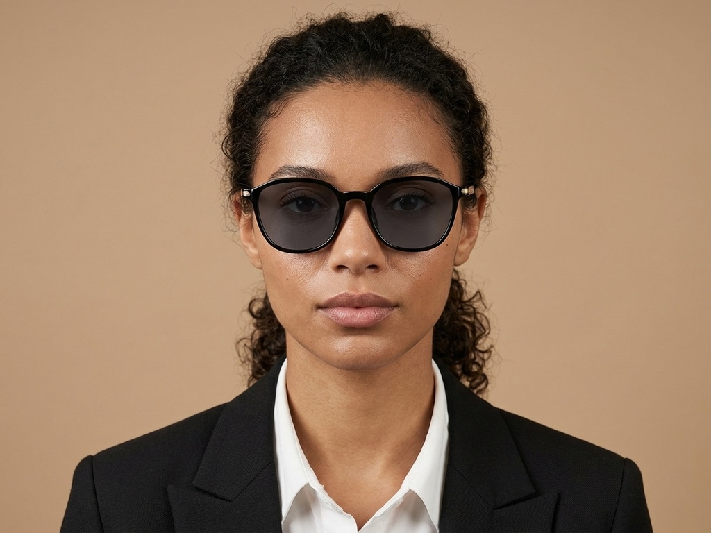 BS0824-0328_Black_Rectangular_TR90_sunglasses-tryon_female