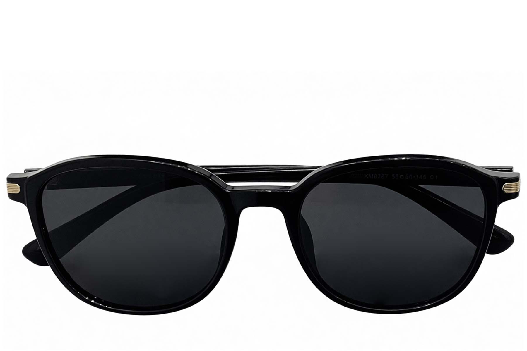 BS0824-0328_Black_Rectangular_TR90_sunglasses_front
