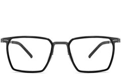 BS1013-0006_Black_Rectangular_Titanium_Glasses_front
