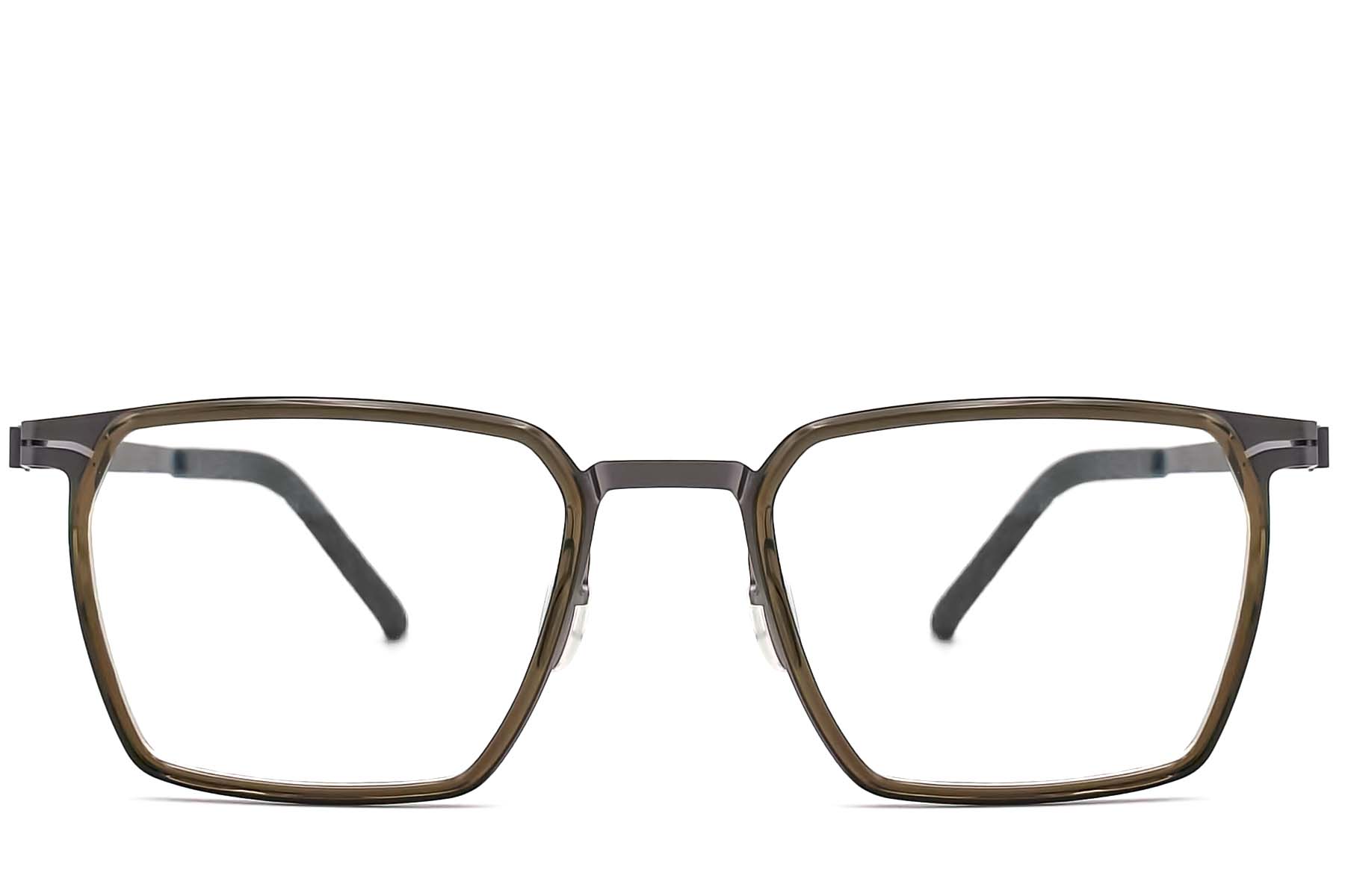 BS1013-0007_Green_Rectangular_Titanium_Glasses_front