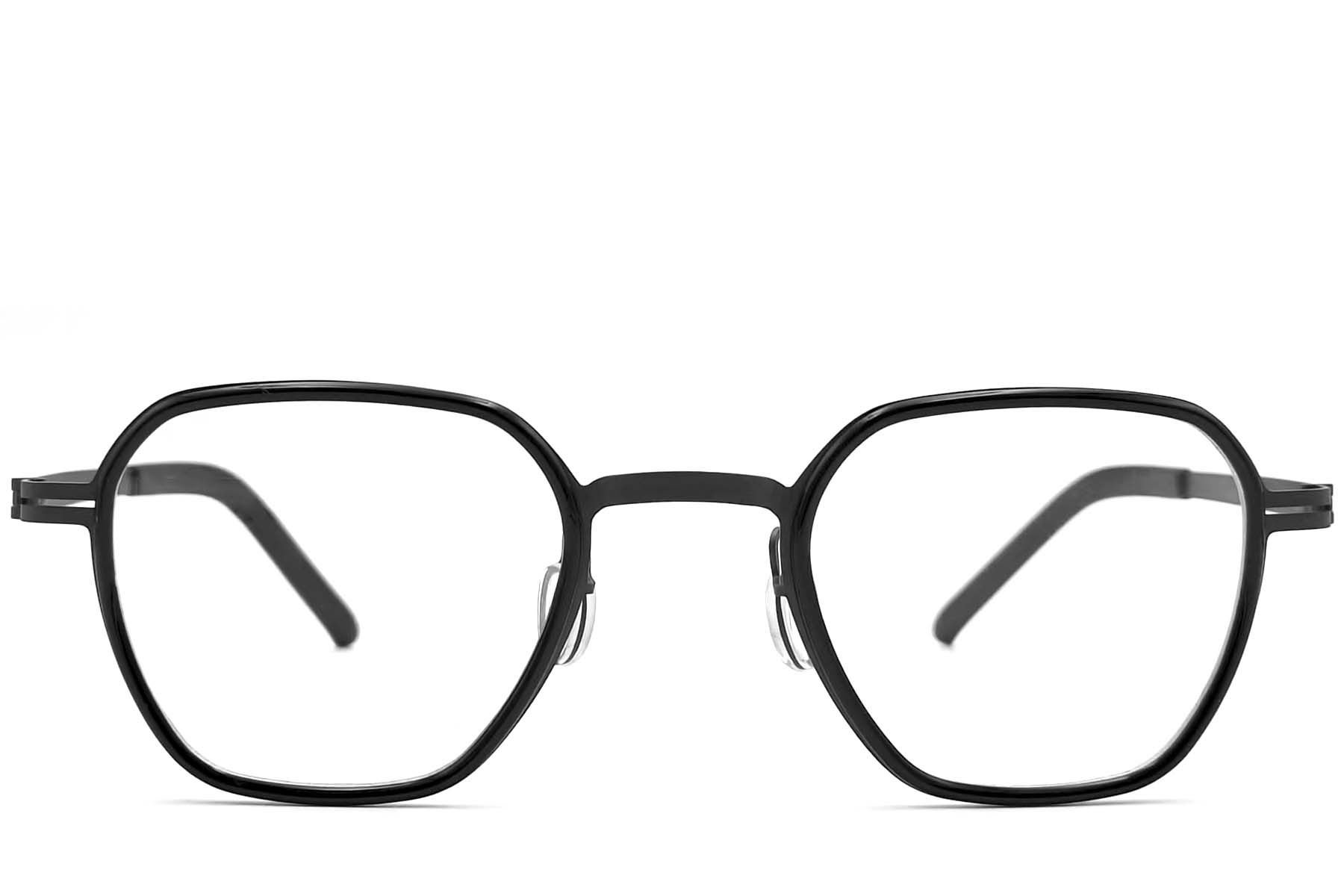 BS1013-0009_Black_Geometric_Titanium_Glasses_front