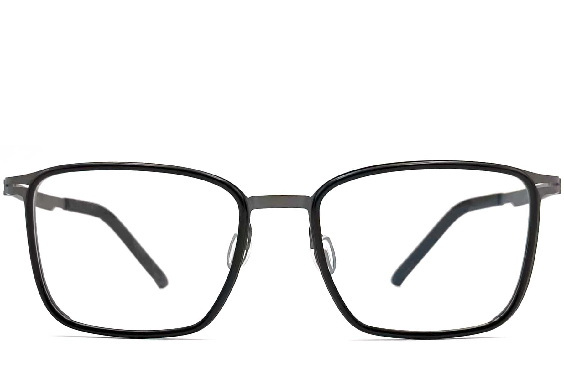 BS1013-0013_Black_Rectangular_Titanium_Glasses_front