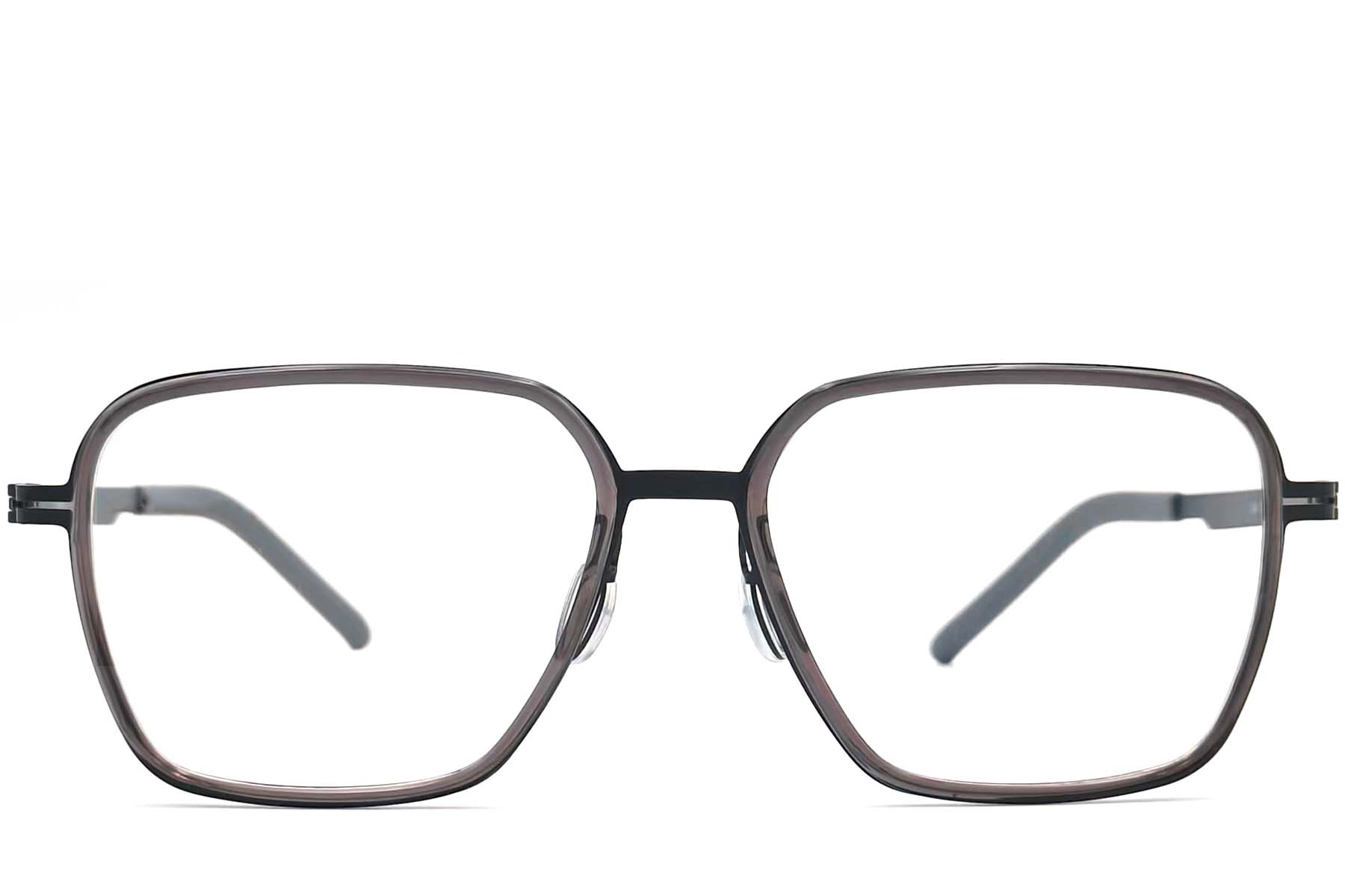 BS1013-0020_Grey_Rectangular_Titanium_Glasses_front