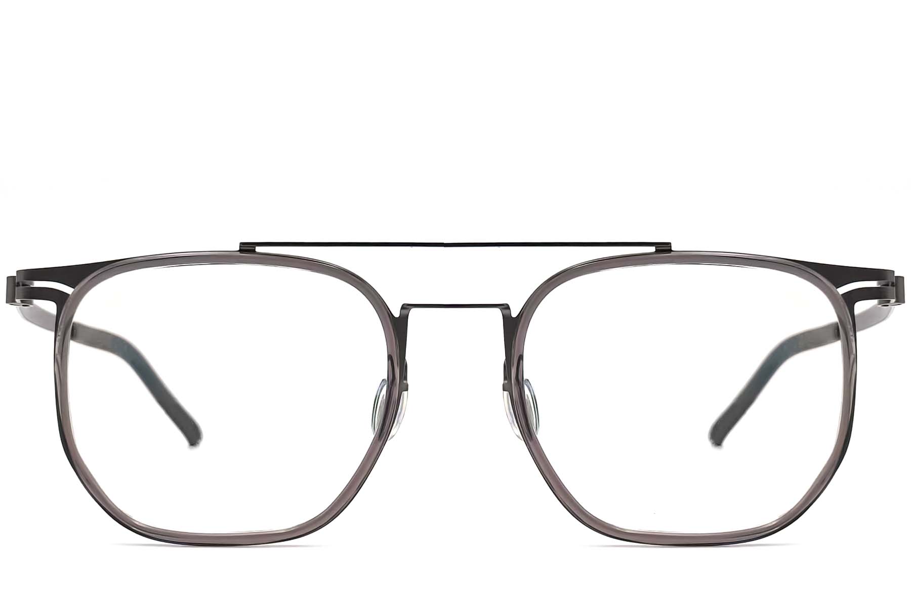 BS1013-0024_Grey_Aviator_Titanium_Glasses_front