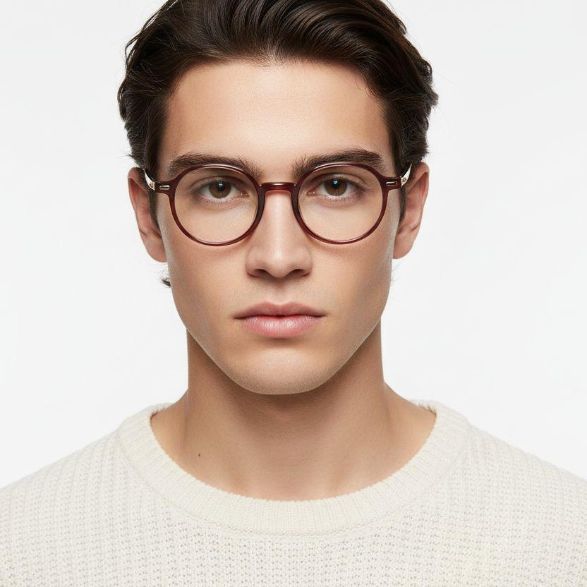 Lunettes rondes violettes TR90 #BS1025-0030