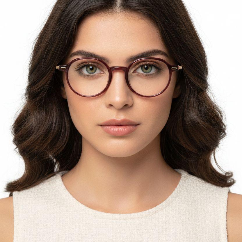Lunettes rondes violettes TR90 #BS1025-0030