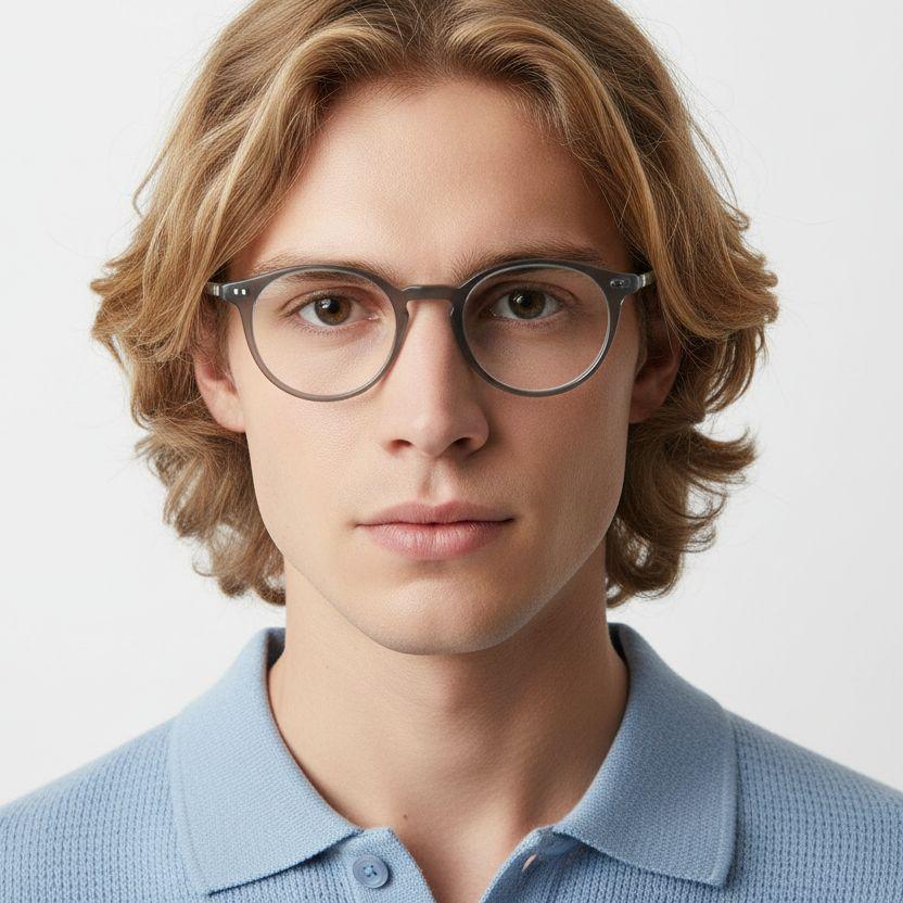 Ovale graue TR90-Brille #BS1025-0066