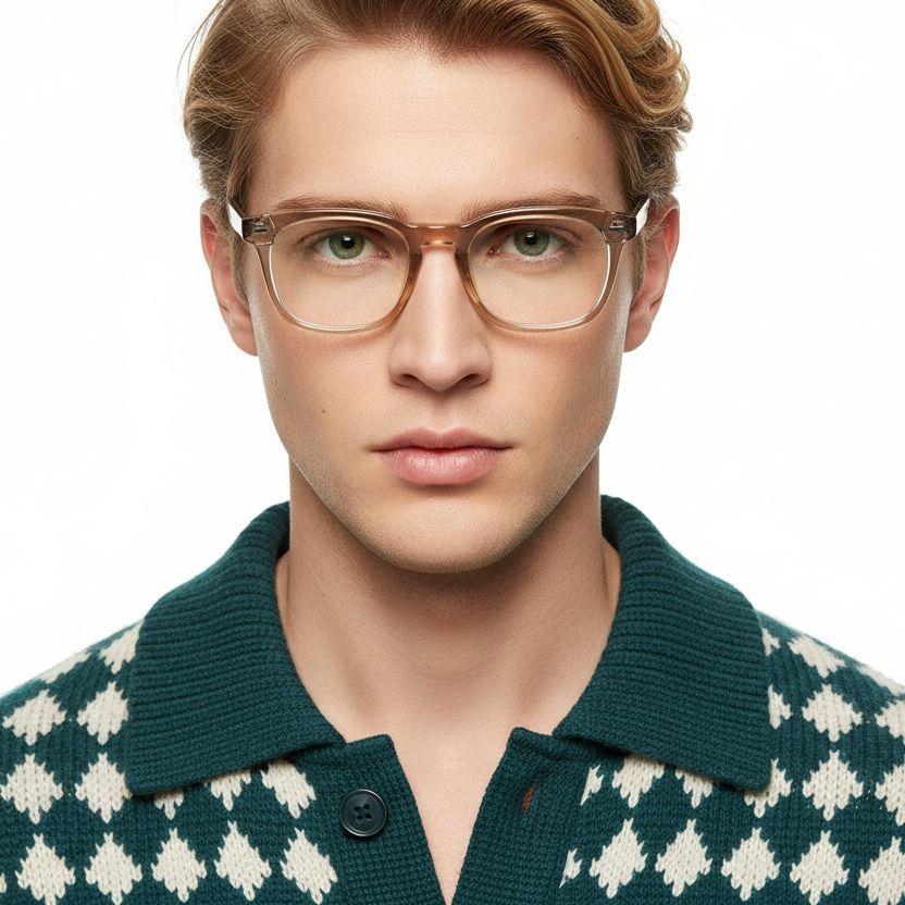 Rectangular Brown TR90 Glasses #BS1025-0081