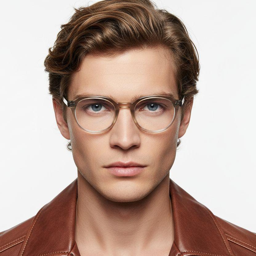 Gafas ovaladas verdes TR90 #BS1025-0088