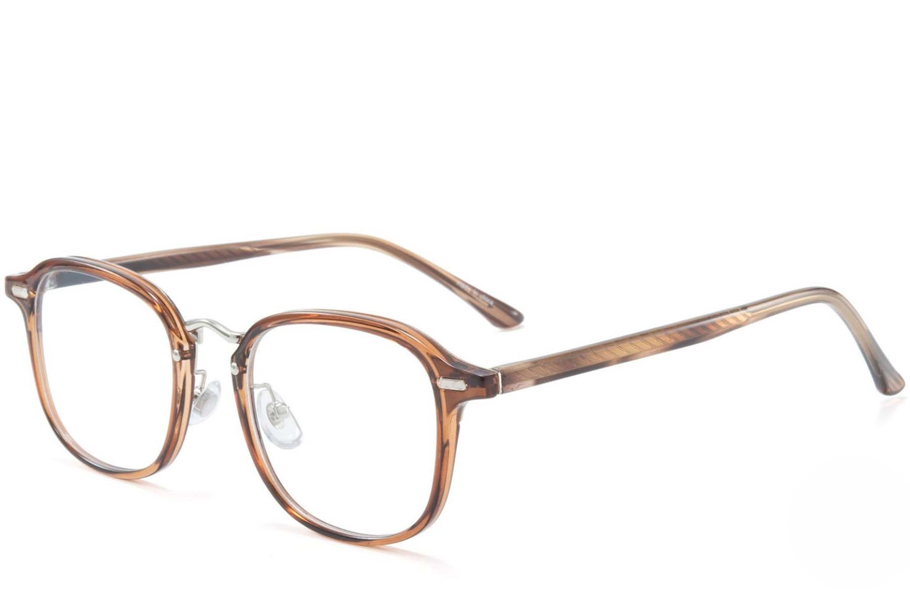 Lunettes rectangulaires marron TR90 #BS1025-0093