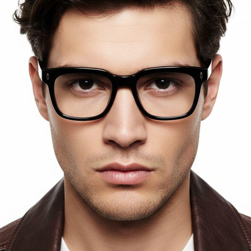 Lunettes rectangulaires noires TR90 #BS1025-0096