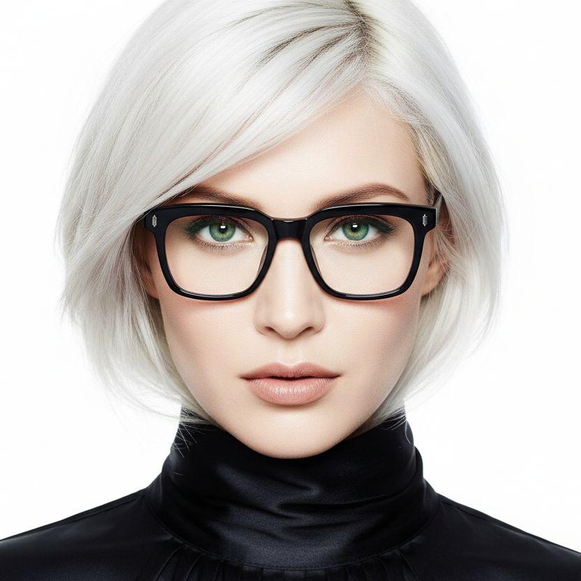 Lunettes rectangulaires noires TR90 #BS1025-0096