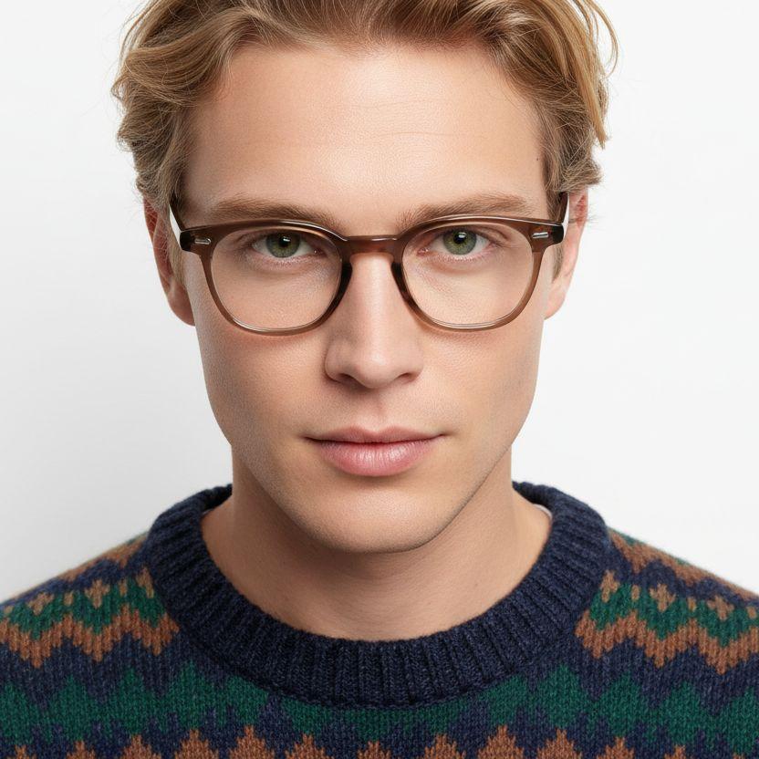 Rectangular Brown TR90 Glasses #BS1025-0102