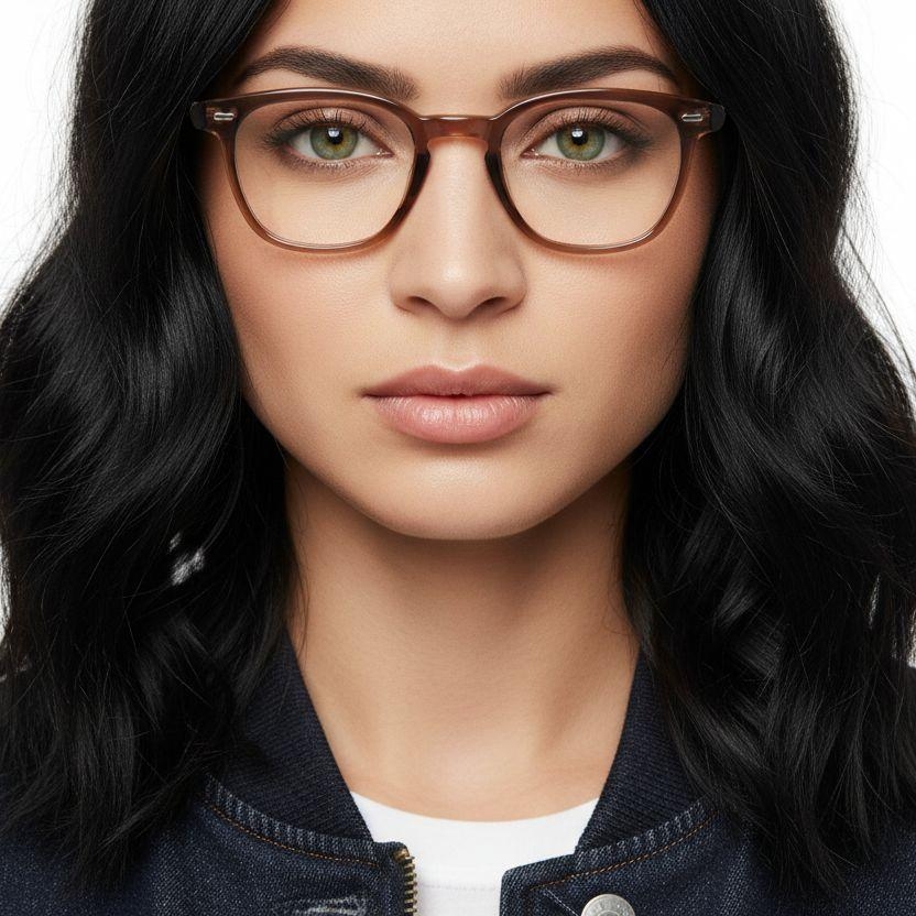 Rectangular Brown TR90 Glasses #BS1025-0102