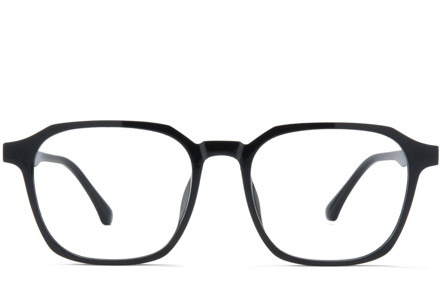 BS1025-0148_Black_Rectangular_TR90_Glasses_front