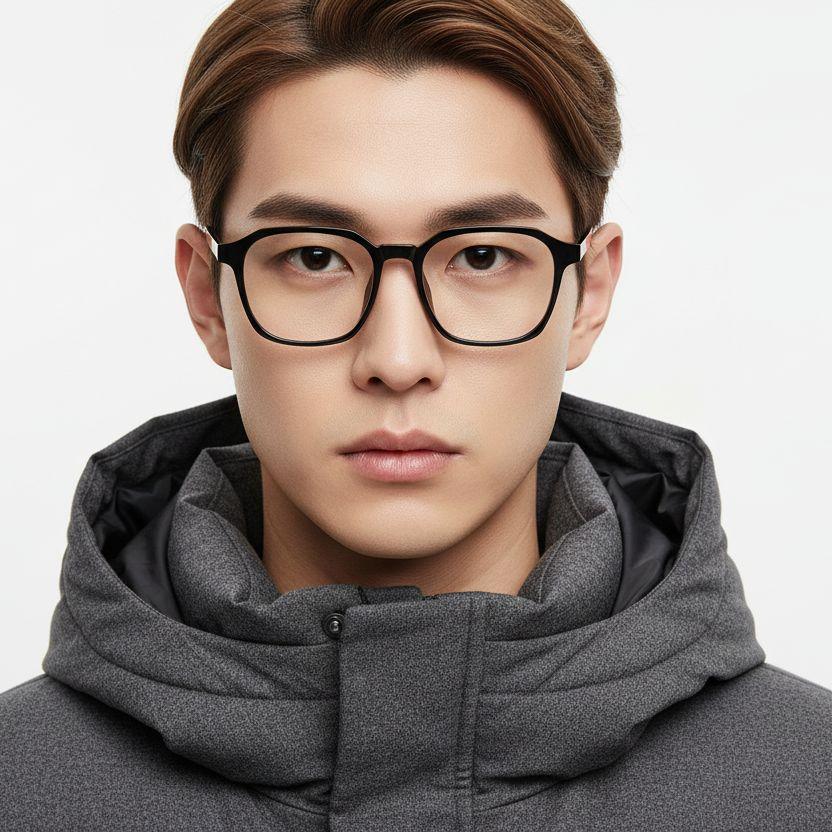 Rectangular Black TR90 Glasses #BS1025-0148