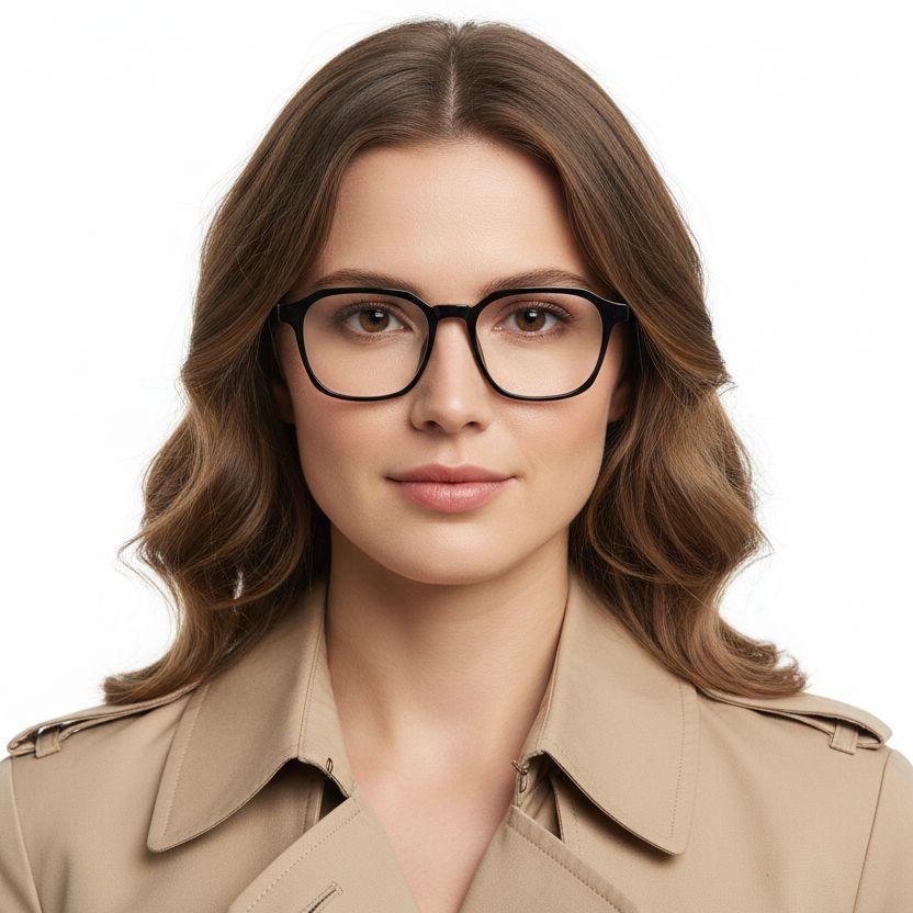 Rectangular Black TR90 Glasses #BS1025-0148