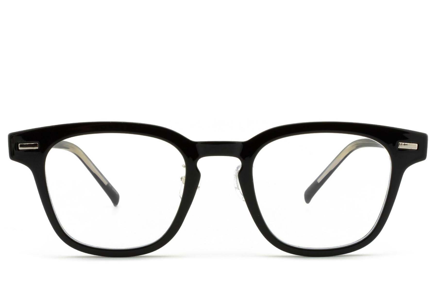 BS1025-0180_Black_Rectangular_TR90_Glasses_front