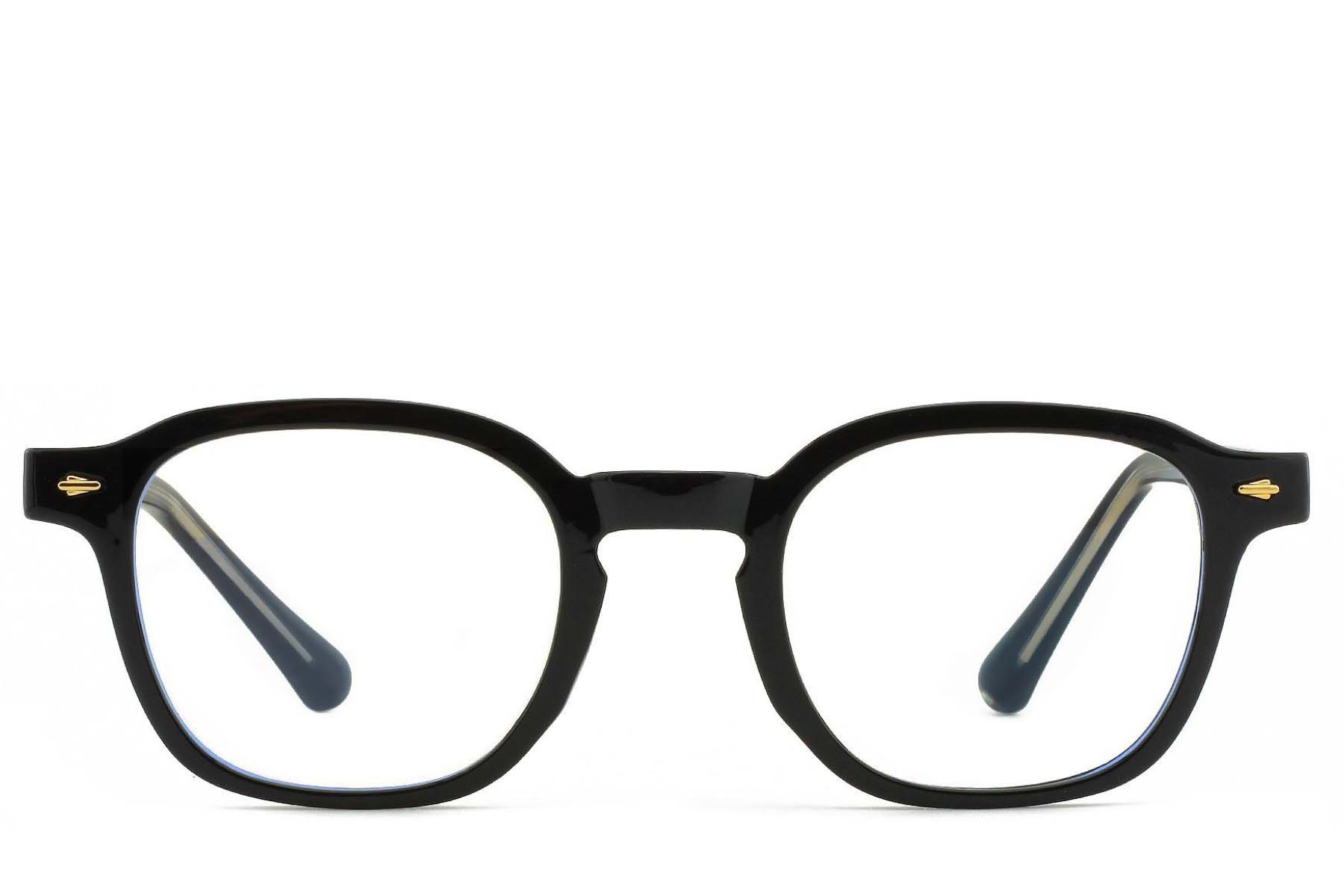 BS1025-0198_Black_Rectangular_TR90_Glasses_front