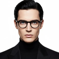 BS1025-0204_Black_Oval_TR90_Glasses_model