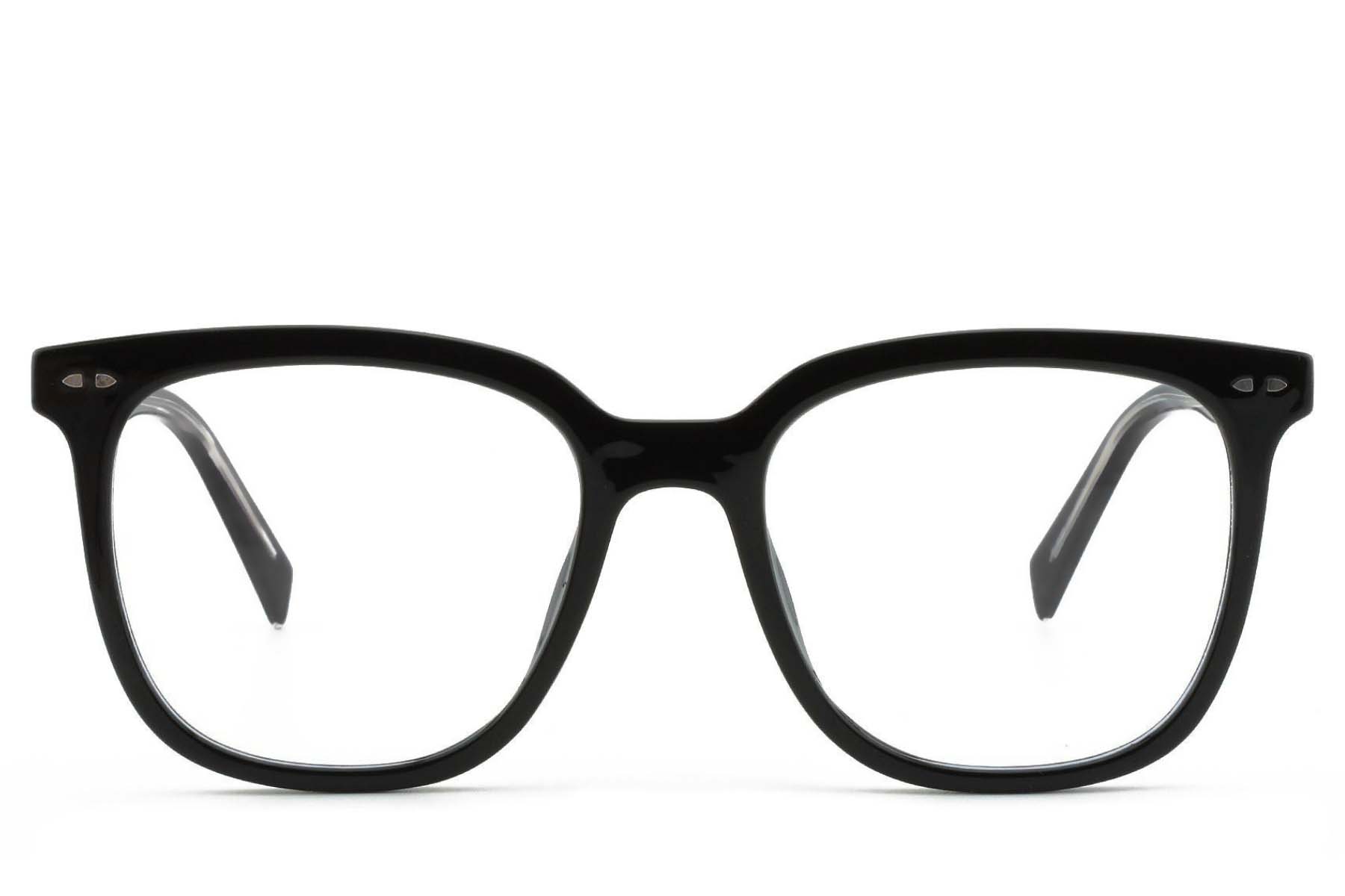 BS1025-0209_Black_Rectangular_TR90_Glasses_front