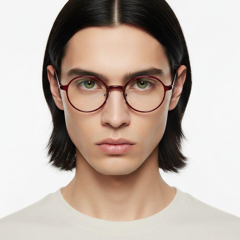 BS1025-0224_Red_Round_Ultem_Glasses_model
