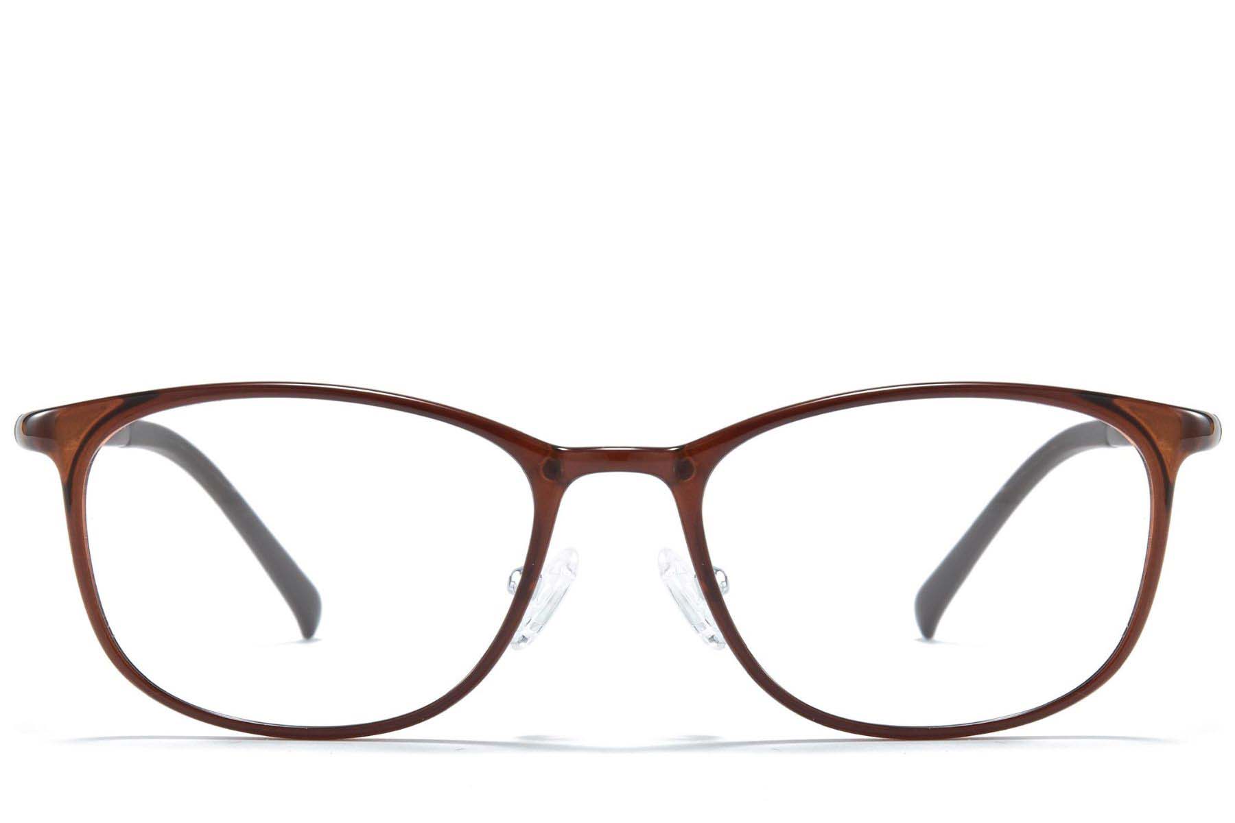 BS1025-0235_Brown_Rectangular_Ultem_Glasses_front