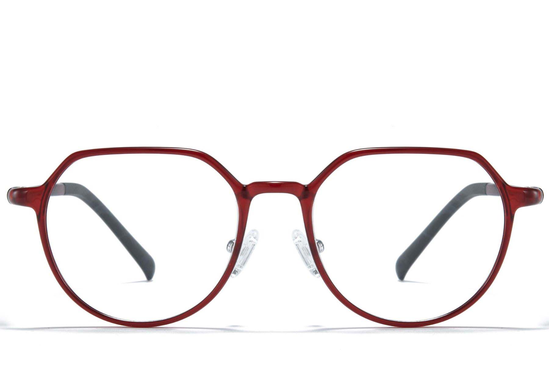 BS1025-0244_Red_Geometric_Ultem_Glasses_front