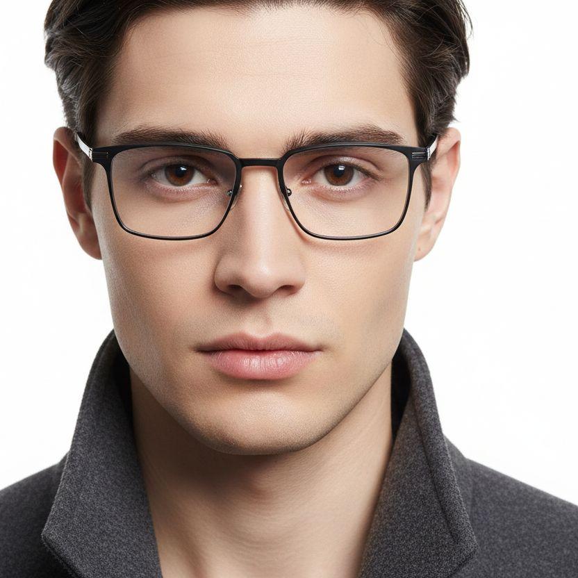 Verres rectangulaires en métal argenté #BS1025-0256