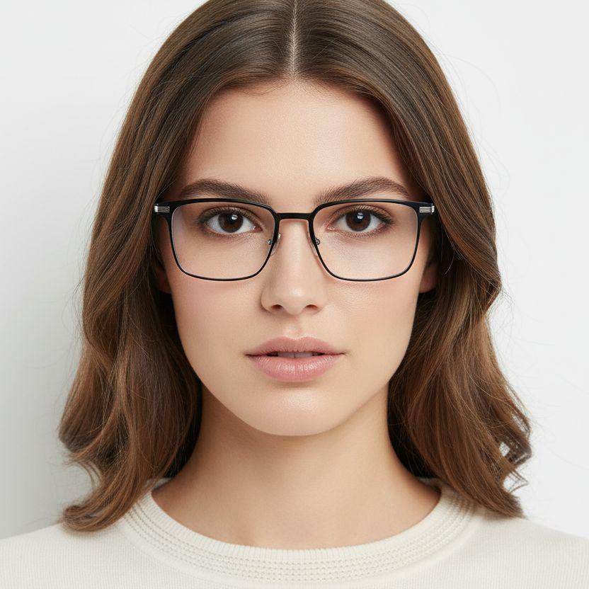 Verres rectangulaires en métal argenté #BS1025-0256