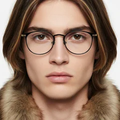 BS1025-0261_Golden_Oval_Metal_Glasses_model